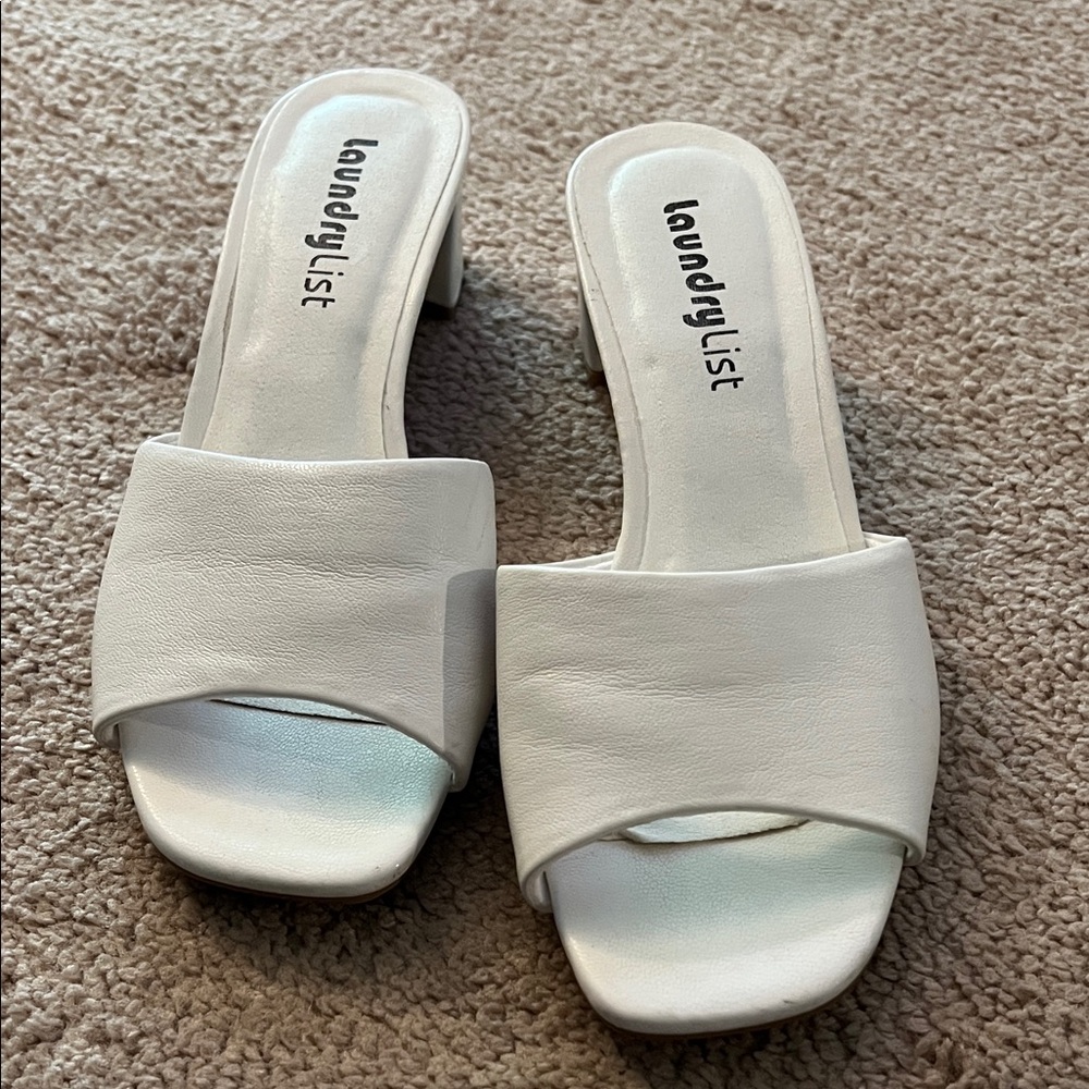 Laundry List  White Women's Mules